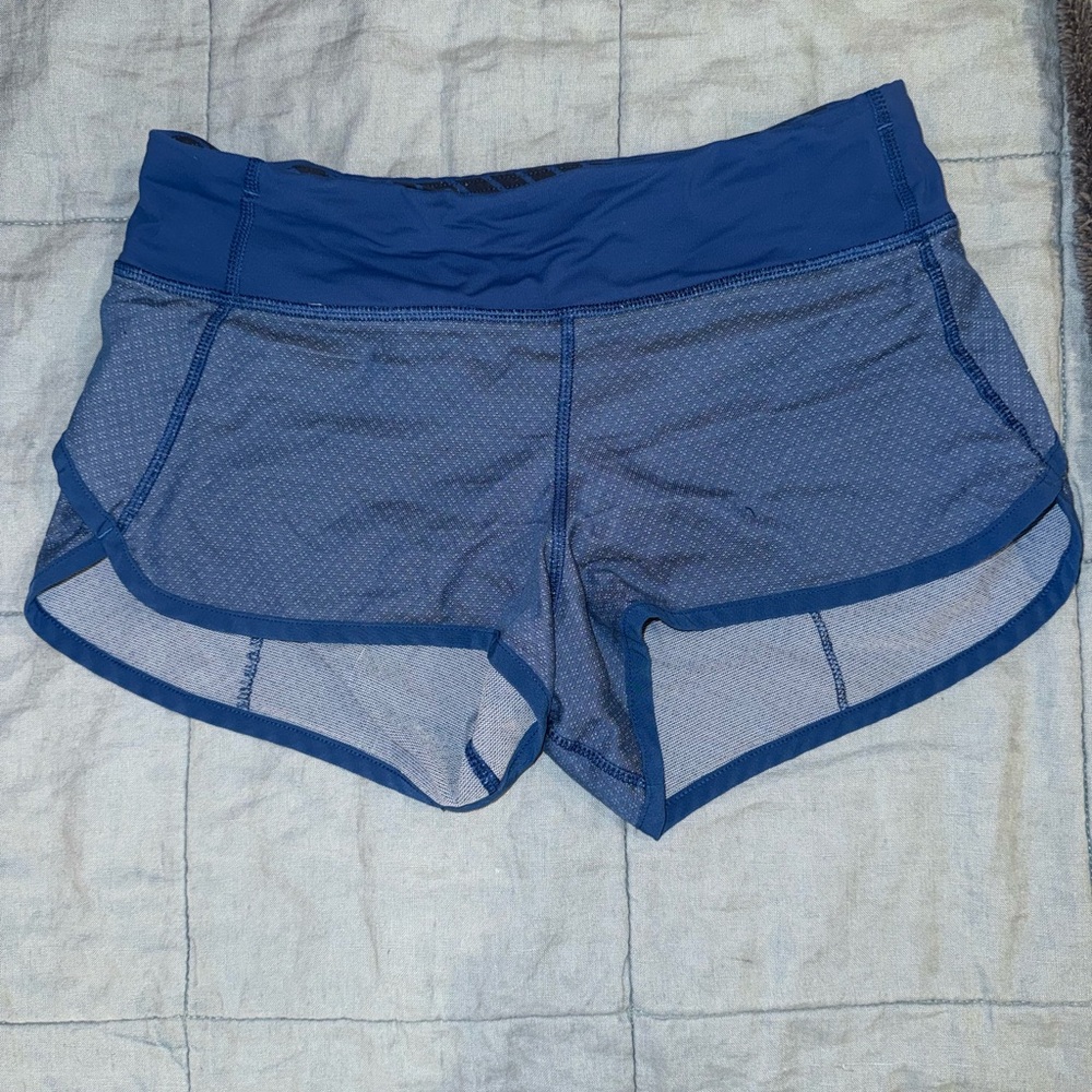 Lululemon Vintage Pattern Women's Blue Speed Up Shorts